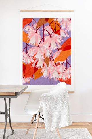 Sewzinski Pink Flowering Tree Art Print And Hanger
