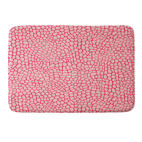 Sewzinski Pink Lizard Print Memory Foam Bath Mat