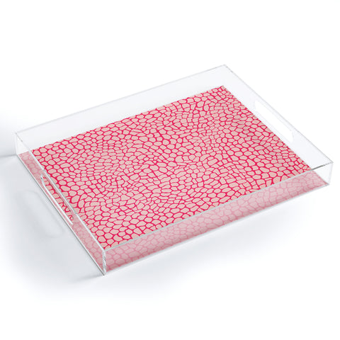 Sewzinski Pink Lizard Print Acrylic Tray