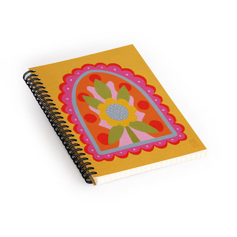 Sewzinski Pink Scallop Floral Pattern Spiral Notebook