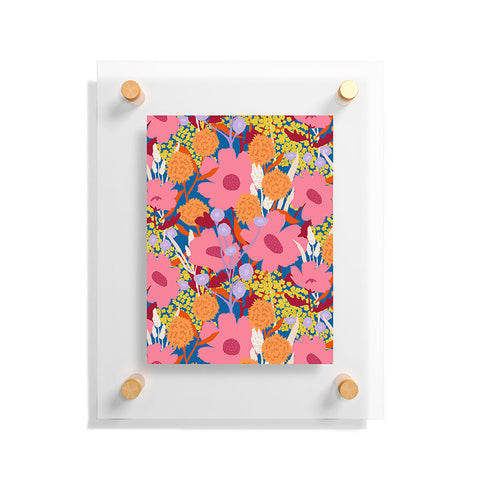 Sewzinski Pink Wildflowers Floating Acrylic Print