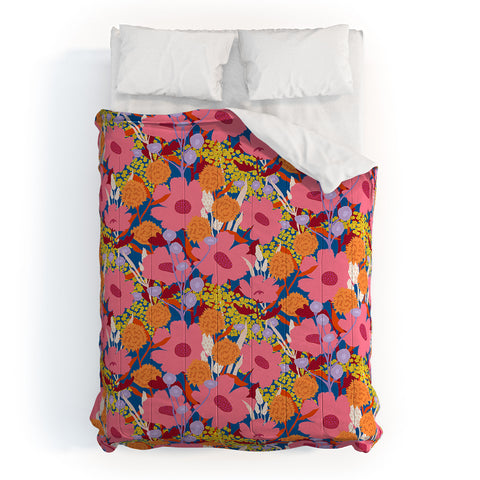 Sewzinski Pink Wildflowers Comforter