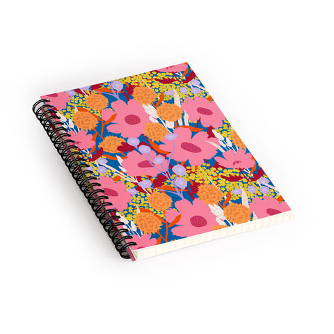 Sewzinski Pink Wildflowers Spiral Notebook