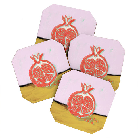 Sewzinski Pomegranate Coaster Set