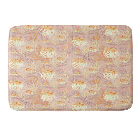 Sewzinski Pufferfish Pattern Memory Foam Bath Mat