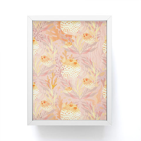 Sewzinski Pufferfish Pattern Framed Mini Art Print