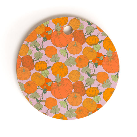 Sewzinski Pumpkin Patch Pattern Cutting Board Round