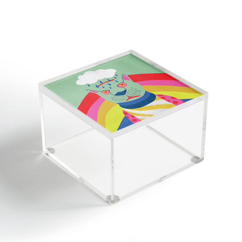 Sewzinski Rain Clouds and Rainbows Acrylic Box