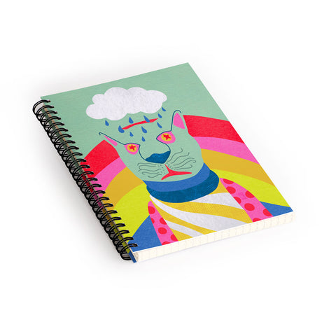 Sewzinski Rain Clouds and Rainbows Spiral Notebook