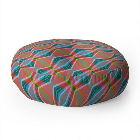 Sewzinski Rainbow Zig Zag Pattern Floor Pillow Round