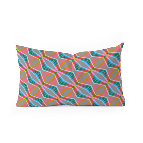 Sewzinski Rainbow Zig Zag Pattern Oblong Throw Pillow