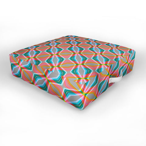 Sewzinski Rainbow Zig Zag Pattern Outdoor Floor Cushion