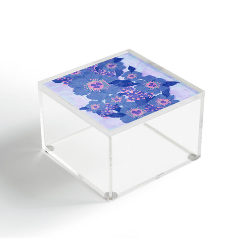 Sewzinski Retro Blue Flowers Acrylic Box