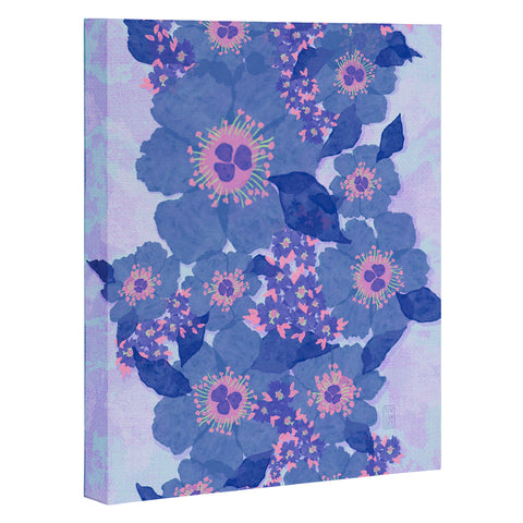 Sewzinski Retro Blue Flowers Art Canvas