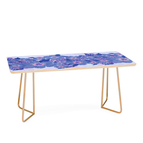 Sewzinski Retro Blue Flowers Coffee Table