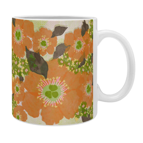 Sewzinski Retro Orange Flowers Coffee Mug