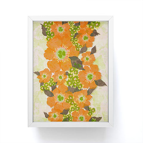 Sewzinski Retro Orange Flowers Framed Mini Art Print