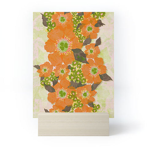 Sewzinski Retro Orange Flowers Mini Art Print