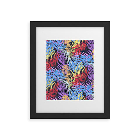 Sewzinski Retro Palms Midnight Framed Art Print