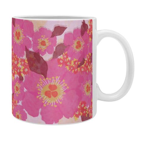 Sewzinski Retro Pink Flowers Coffee Mug