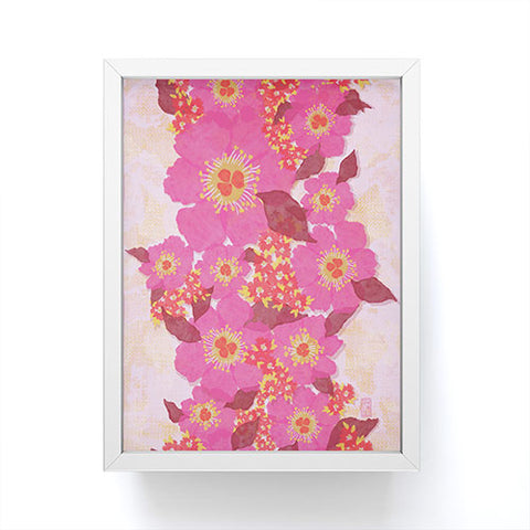 Sewzinski Retro Pink Flowers Framed Mini Art Print