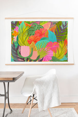 Sewzinski Saturated Tropical Garden Art Print And Hanger