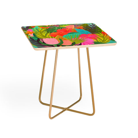 Sewzinski Saturated Tropical Garden Side Table
