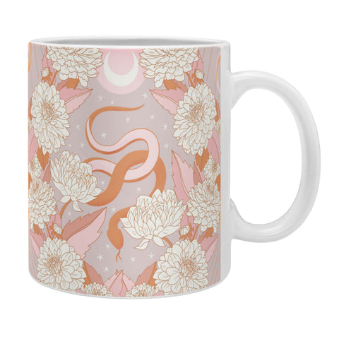 Sewzinski Snakes and Dahlias Moon Coffee Mug