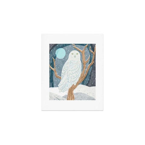 Sewzinski Snowy Owl at Night Art Print
