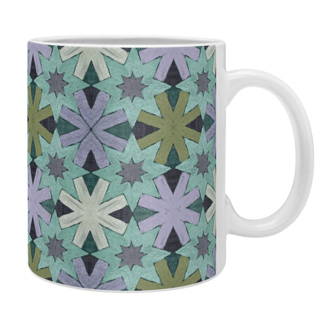 Sewzinski Star Pattern Blue and Green Coffee Mug