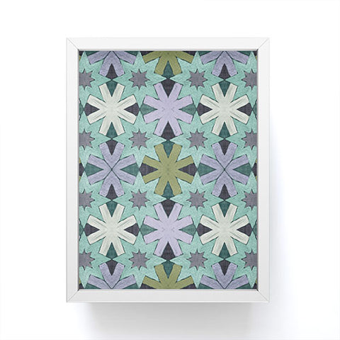 Sewzinski Star Pattern Blue and Green Framed Mini Art Print
