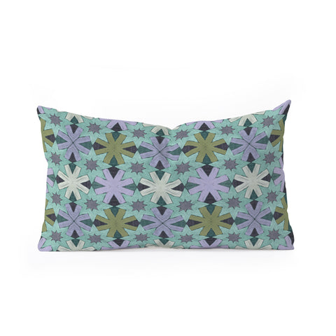 Sewzinski Star Pattern Blue and Green Oblong Throw Pillow