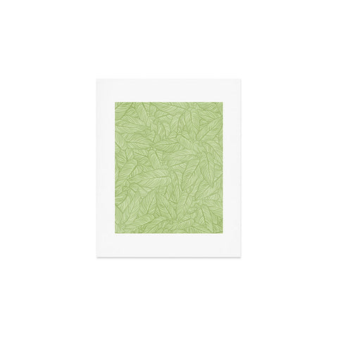 Sewzinski Striped Leaves in Green Art Print