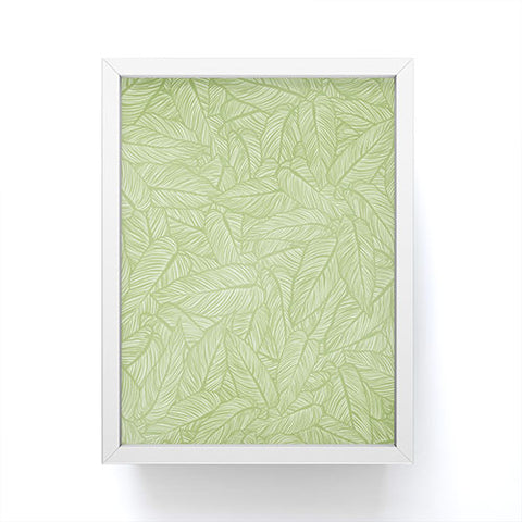 Sewzinski Striped Leaves in Green Framed Mini Art Print