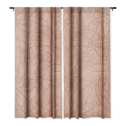Sewzinski Striped Leaves in Pink Blackout Non Repeat