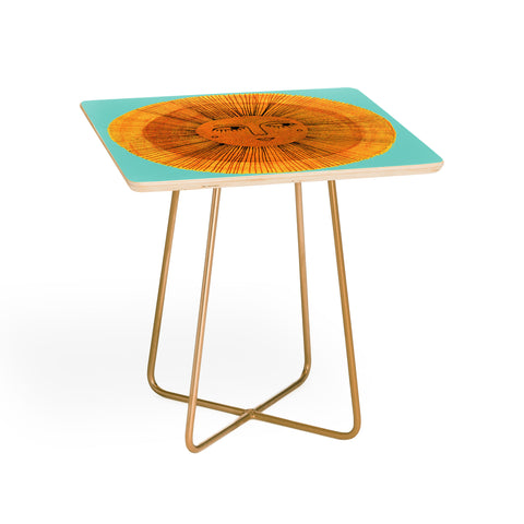Sewzinski Sun Drawing Gold and Blue Side Table