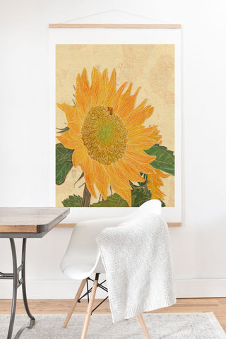 Sewzinski Sunflower and Bee Art Print And Hanger