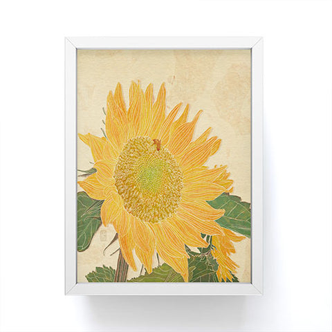 Sewzinski Sunflower and Bee Framed Mini Art Print