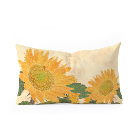 Sewzinski Sunflower and Bee Oblong Throw Pillow