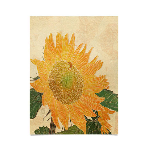 Sewzinski Sunflower and Bee Poster