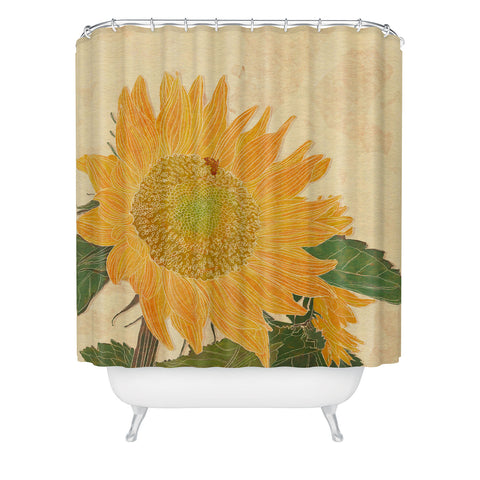Sewzinski Sunflower and Bee Shower Curtain