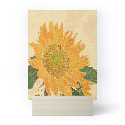 Sewzinski Sunflower and Bee Mini Art Print