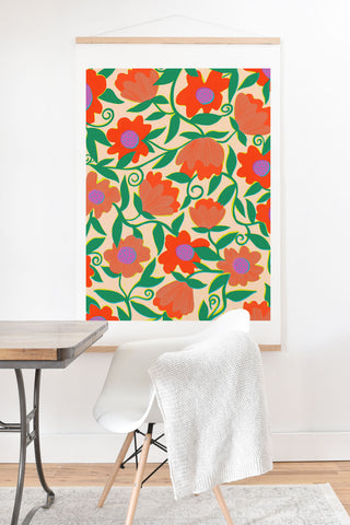 Sewzinski Sunlit Flowers Orange Art Print And Hanger