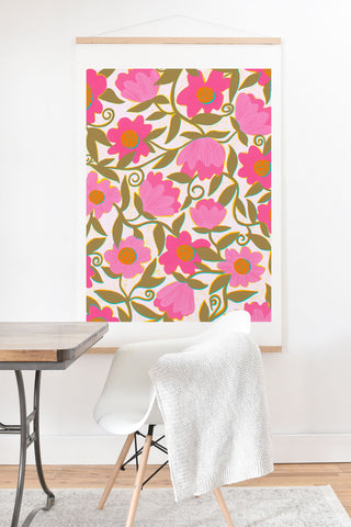 Sewzinski Sunlit Flowers Pink Art Print And Hanger