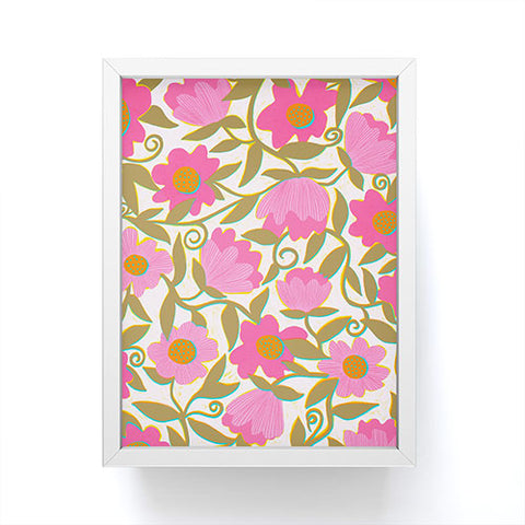 Sewzinski Sunlit Flowers Pink Framed Mini Art Print