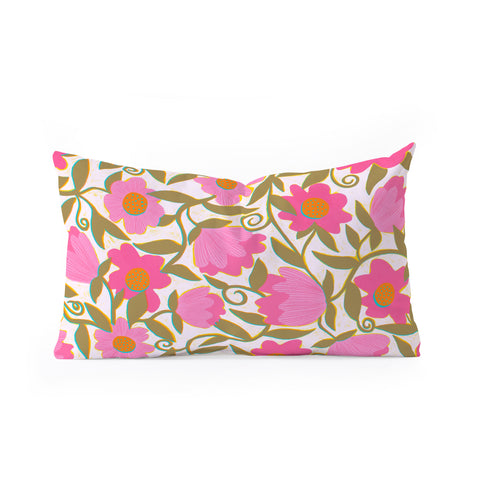 Sewzinski Sunlit Flowers Pink Oblong Throw Pillow