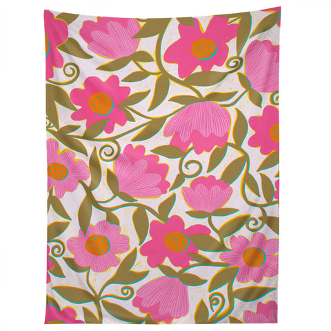 Sewzinski Sunlit Flowers Pink Tapestry
