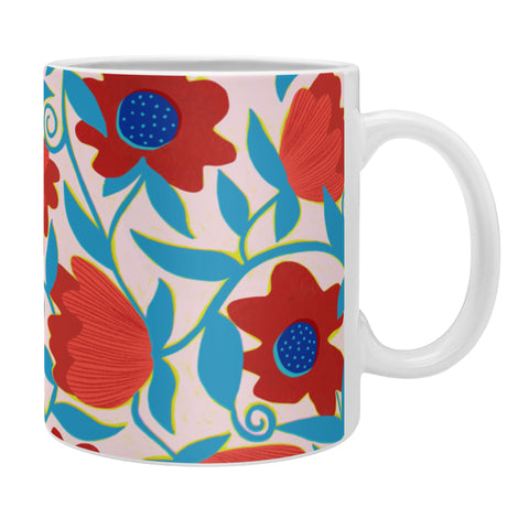 Sewzinski Sunlit Flowers Red Coffee Mug