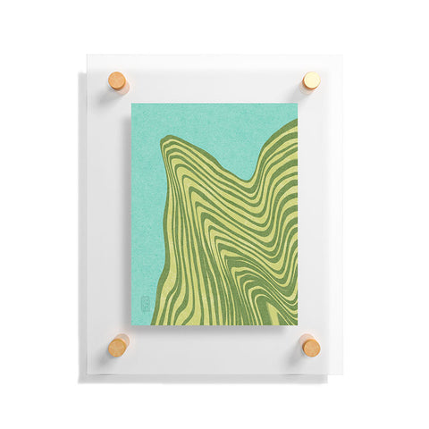 Sewzinski Trippy Waves Blue and Green Floating Acrylic Print