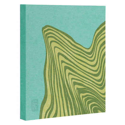 Sewzinski Trippy Waves Blue and Green Art Canvas